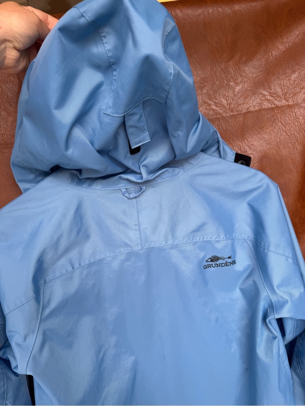 Grundens Rain Jacket Womens XS Blue Waterproof Hooded Fishing Shell Coat - Picture 6 of 9